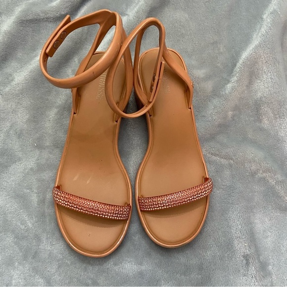 New! Melissa shiny heel jelly block heeled sandals - Picture 8 of 10